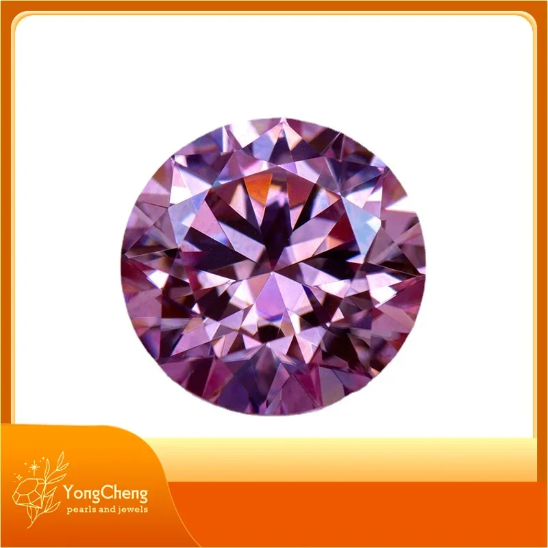 

Moissanite Stone Round Cut Sakura Pink Colour Lab Created Synthetic Gemstone Passed Diamond Tester Comes With GRA Certificate