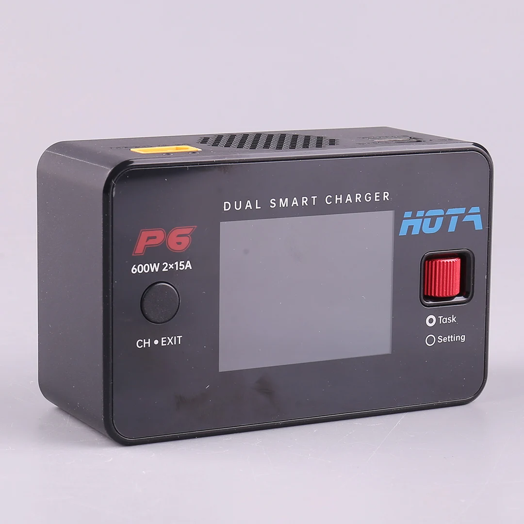 HOTA P6 Dual Smart Charger AC240W DC600W 15A for Lipo LiIon NiMH Battery with Type-C iPhone Samsung Charging