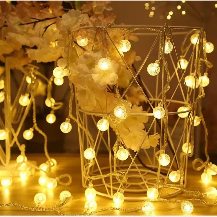 أضواء سلسلة كروية كريستالية فقاعية - أضواء LED خرافية تعمل بمنفذ USB/بطارية لحفلات الزفاف وعيد الميلاد والحفلات والديكور المنزلي #3
