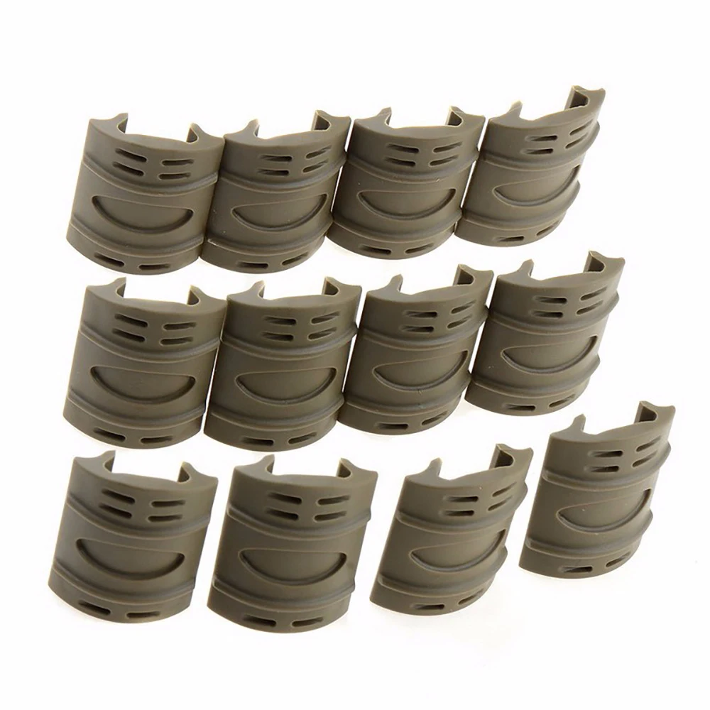 12 Stück Gummi-Schienenabdeckungen Handschutz Quad-Schienenabdeckungen für Jagd-Airsoft-Gewehr M4 Schutz Universelle 20mm Picatinny-Schienen-Zubehörteile – Detail 4