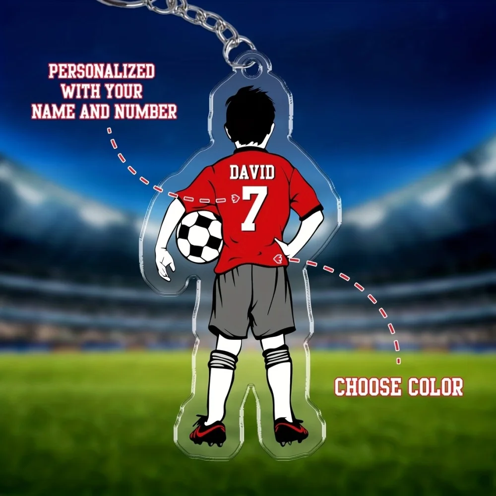 Personalized Soccer Bag Tag, Custom Name Keychain