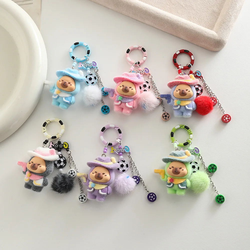 

New model Capybara keychain Moible Phone Backpack Hanging Keychain For Bags Keyrings Pendant Charms