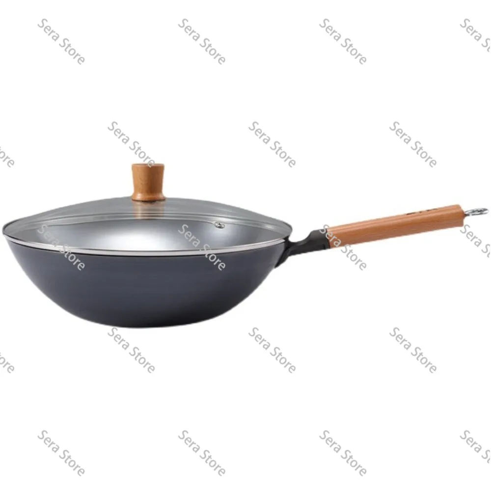 Cookware Refined Iron Wok Non-coating Rust Proof Pot Nonstick Frying Pan Induction Cooker Gas Stove