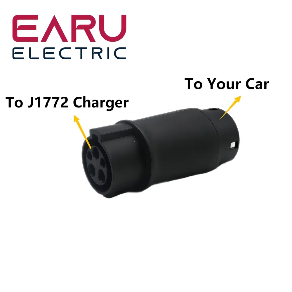 1P 16A/32A EV Charger Adaptor  Type 1 SAE J1772 to Type 2 IEC62196-2 7.2KW Convertor Straight Plug Type