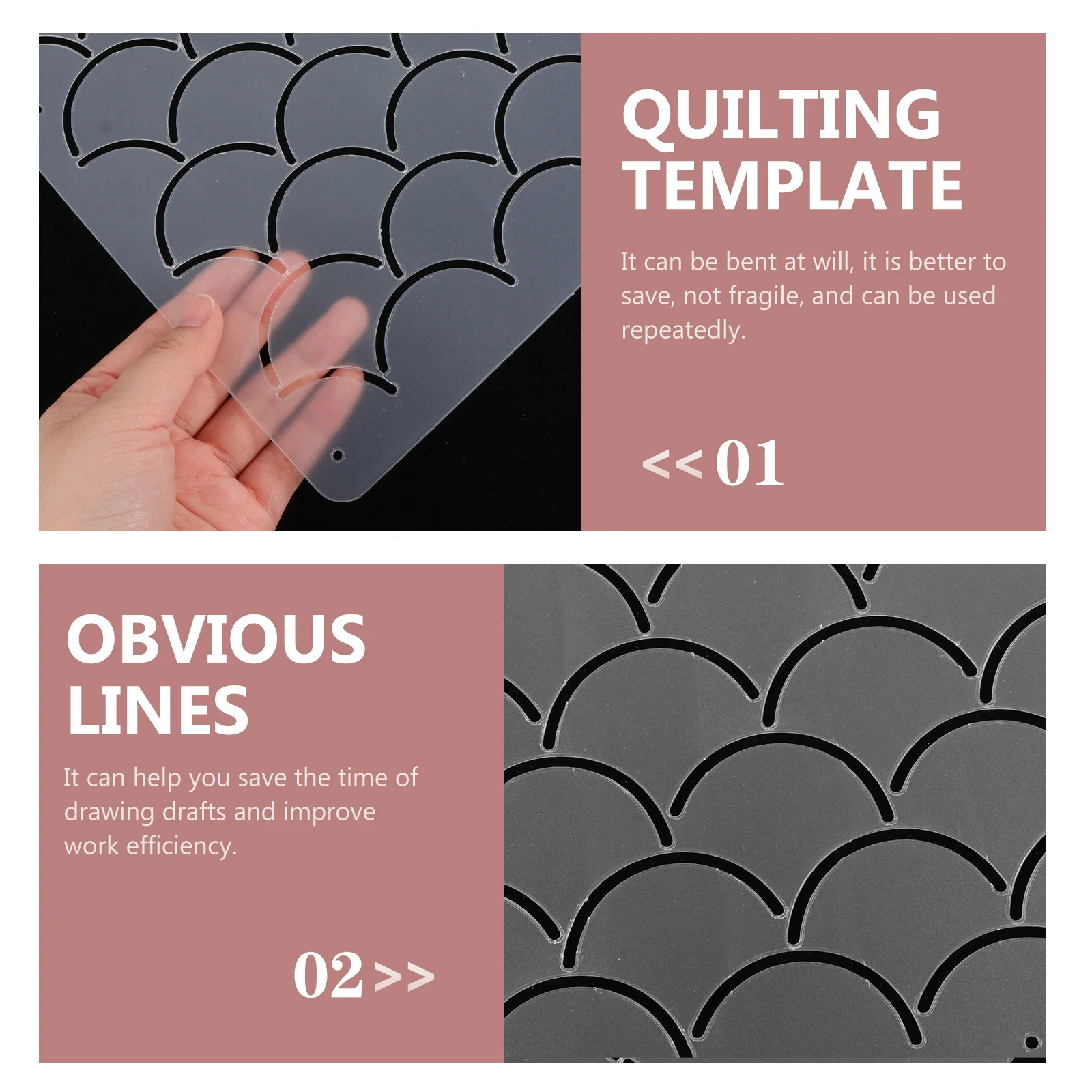 

Hollow Plastic Quilting Template DIY Sewing Tool Patchwork Embroidery Ruler Transparent Stencil Multi-Use Craft and Drawing