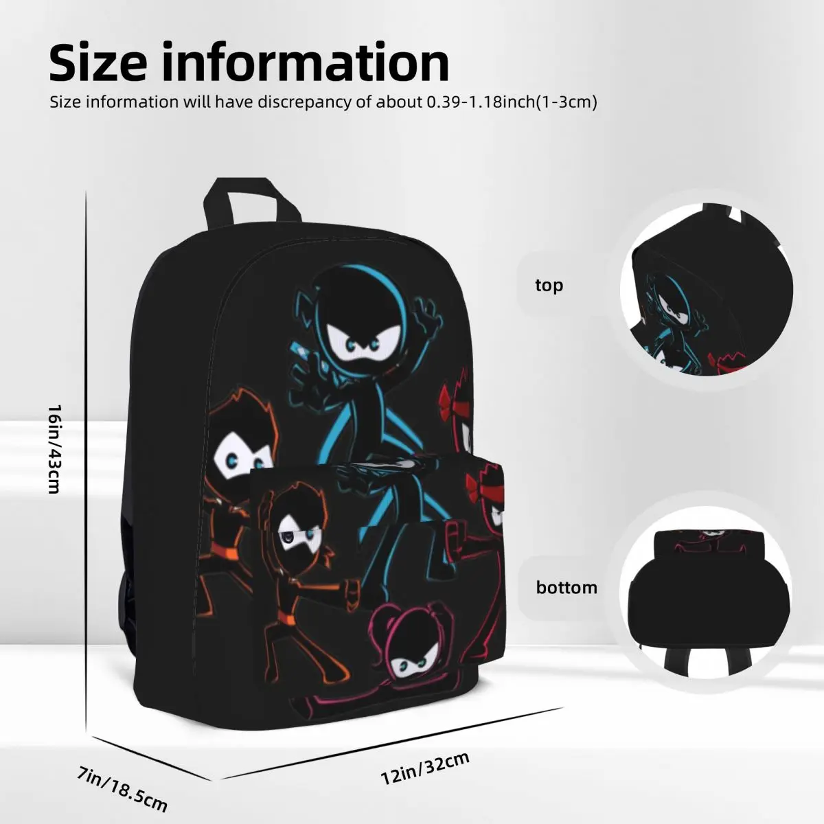 Cartoon N-Ninjas TV Backpack Women Men K-Kidzs Funny Big Backpacks Xmas Gift Elegant High School Bags University Design Rucksack