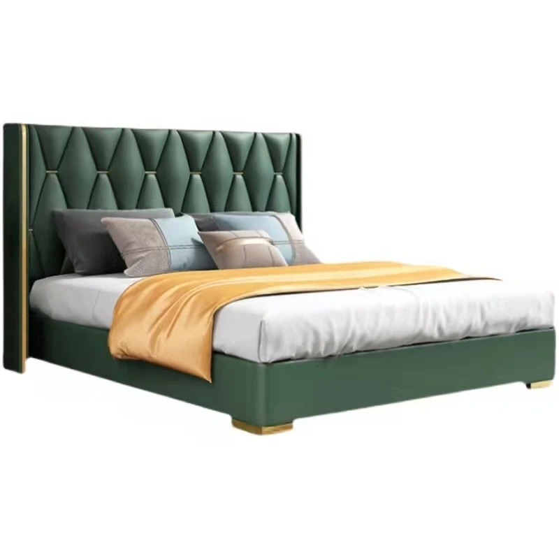 

xj-Italian Luxury Bedroom Furniture Modern Leather Fabric Bed King Size Function Set of Bedroom Furniture*
