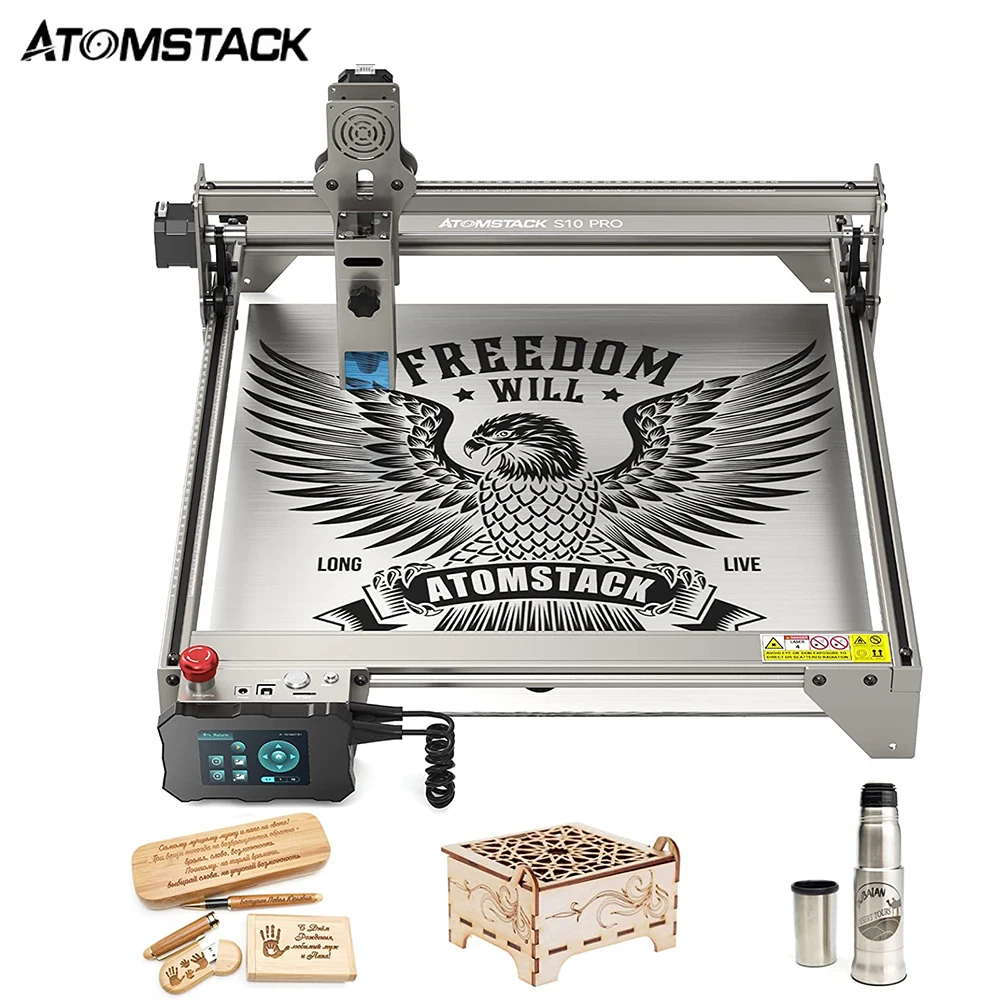 ATOMSTACK S10 Pro 50W  Laser Engraving Cutting Machine 410x400mm CNC Desktop Marking Fixed-Focus Engraving Metal Wood Acrylic