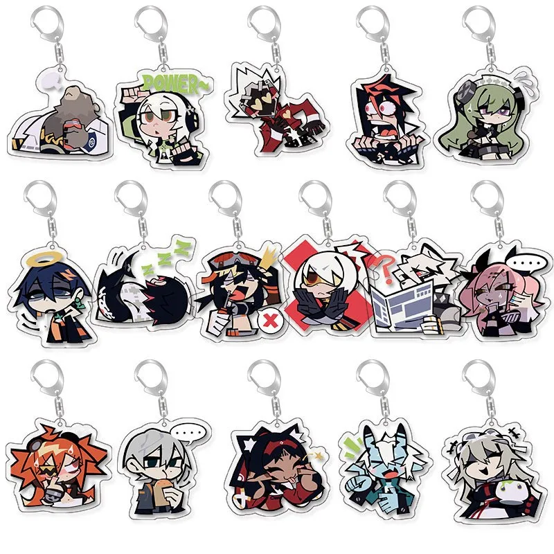 Game ZZZ Emoticon Ellen Joe Nicole Demara Cosplay Acrylic Keychain Bag Charms Gift Couple Cartoon Pendant Figures Keyring