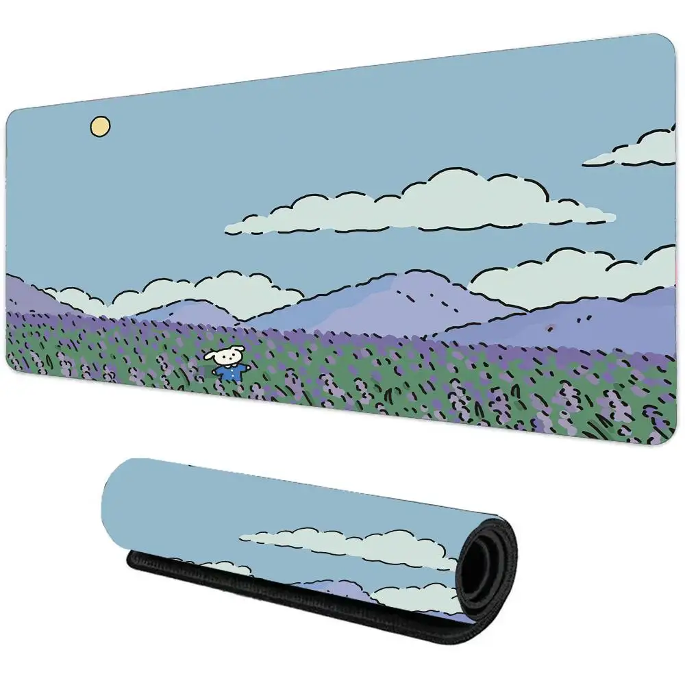 

Large landscape mouse pad XXL Fresh overlock desk mat rubber base game keyboard pads office gaming accessories Play deskmats