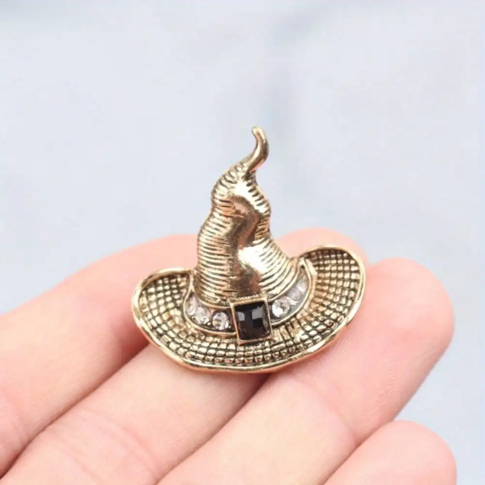 Vintage Mode Halloween Hexenhut Brosche Kostüm-Accessoire Anstecknadel Corsage Geschenk
