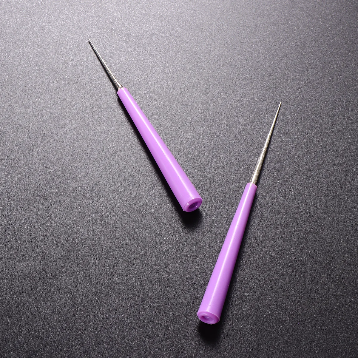 

2 Pcs DIY Drilling Tools Beads Hole Opener Punch Buffer File Craft Reamer Violet