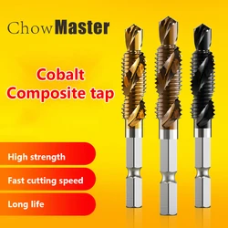 CNC Titanium Coating Cobalt Screw Tap Drill Bit M2 M2.5 M3 M3.5 M4 M5 M6 M8 M10 M12 Metric Straight Flute Thread Tap CNC CUTTER