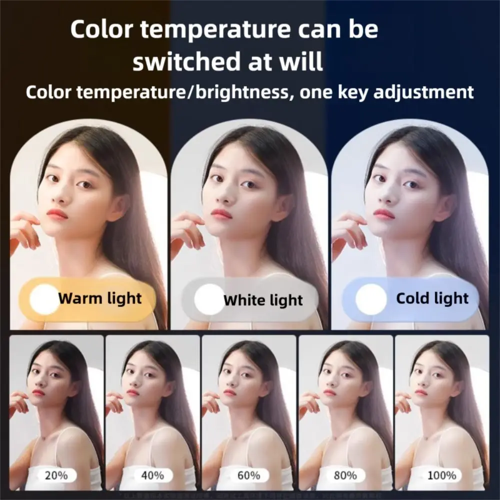 Universal Selfie Ring Light Rechargeable Support Bluetooth ​3-Color Fill Light​ Dimmable Light 3 Cold Shoe Live Streaming Tool
