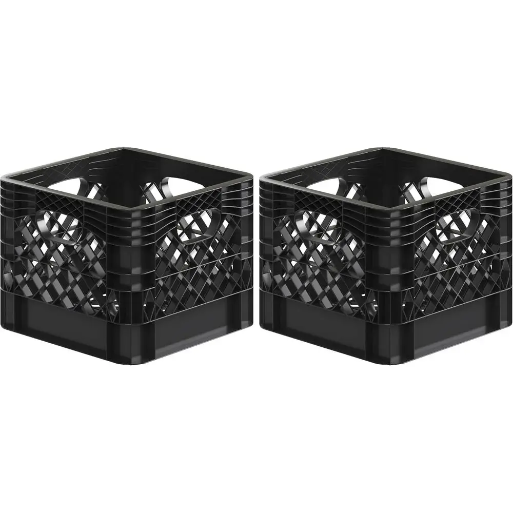 

Набор из двух штабелируемых контейнеров для молока объемом 16 кварт, черные, усиленные, с ручками, для хранения