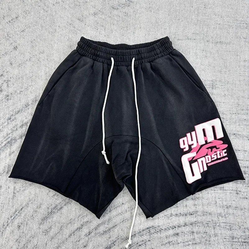 

24ss High Street Black RRR123 Shorts Men Women 1:1 High Quality Jogger Drawstring Oversized Shorts With Tag