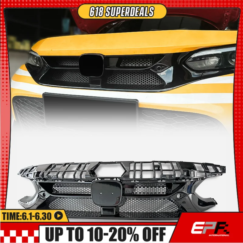 

For Honda Civic Type-R FL5 VRS Type Front Grill - Sporty VRS Design, Perfect Fit for FL5 Type-R