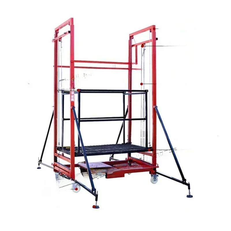 Folding small electric lifting scaffold mobile high-altitude maintenance platform building construction lift vehicle