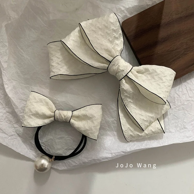 Big Bow Hairpin Heavy Industry French Advanced Hair Rope Korean Back Head Hairpin Ponytail Hair Ring Simple Hair Accessories