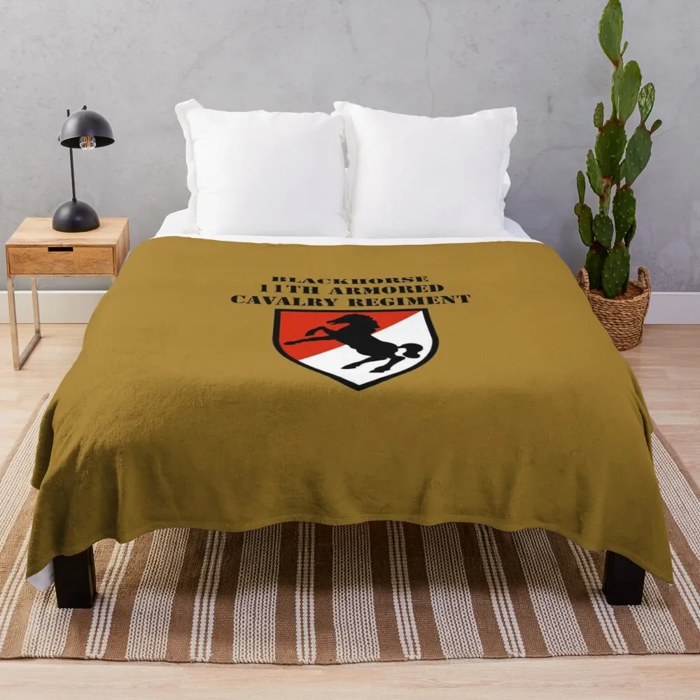 

BLACKHORSE 11TH ARMORED CAVALRY REGIMENT Throw Blanket Stylish Decor Blanket Gift for Friends Roommate