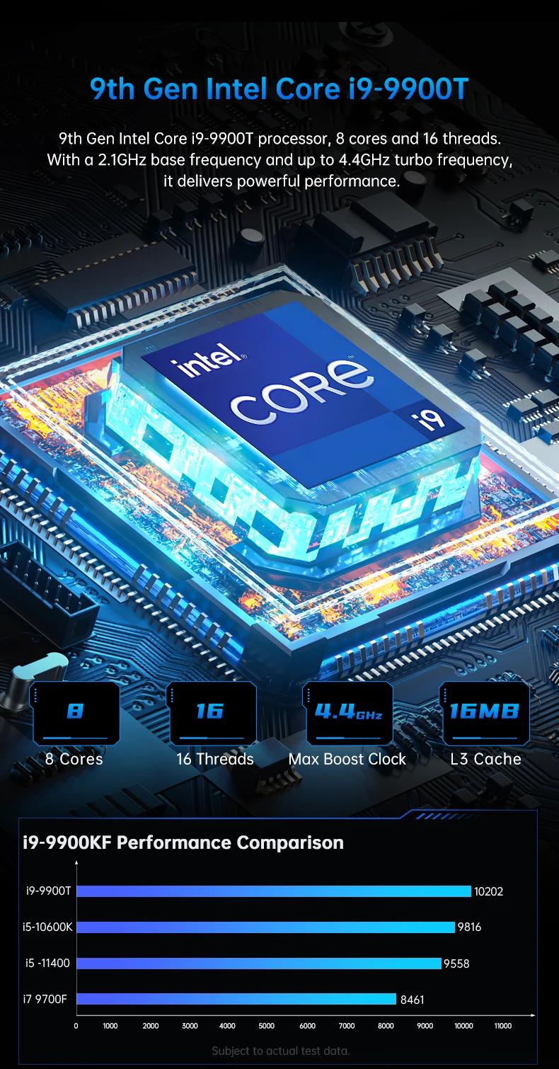 MSECORE MV9 Mini Gaming PC Intel Core I9-9900T RTX3050 6G Discrete Graphics DDR4 NVMe SSD WiFi5 BT5.0 HDMI DP Type-C 4K ESports
