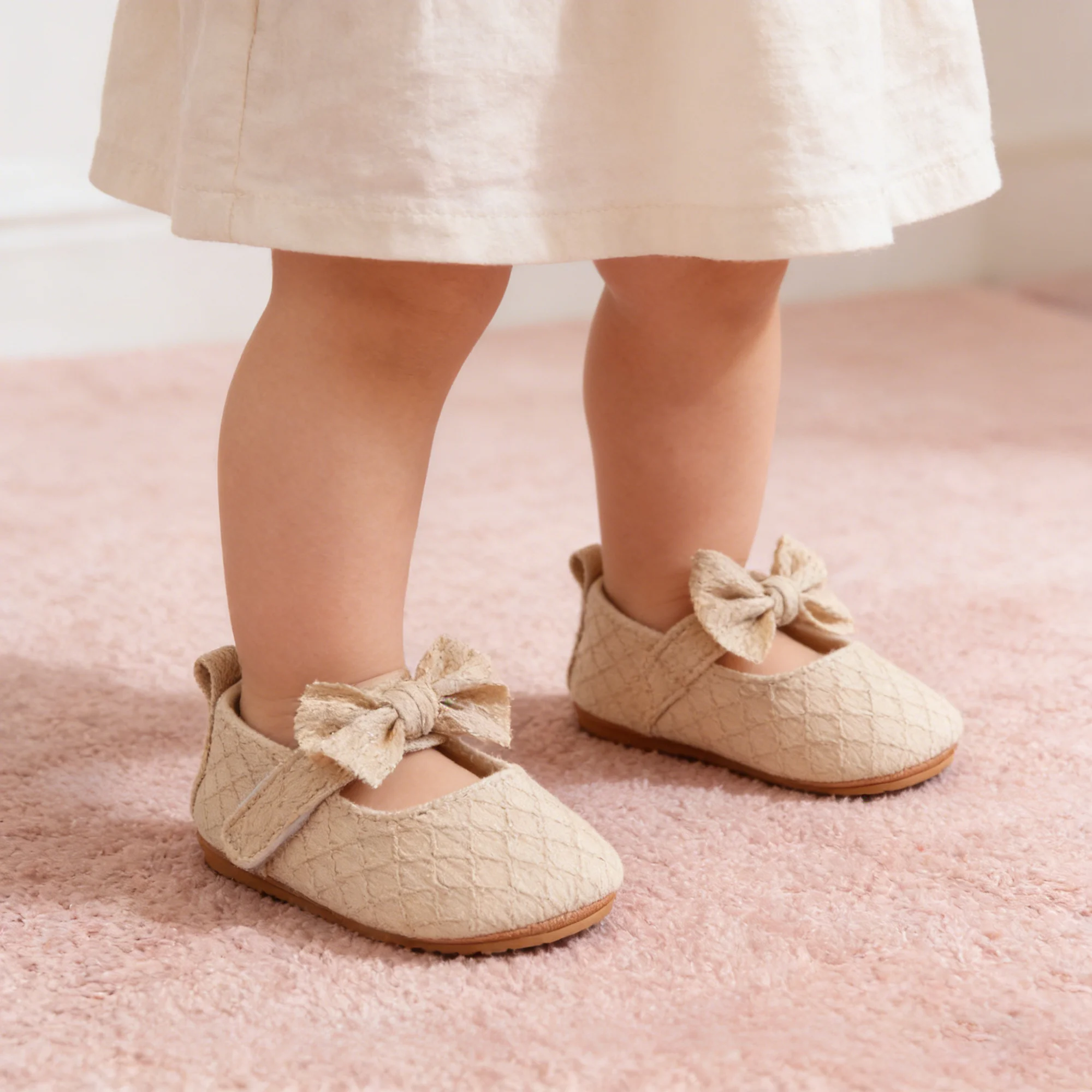 Toddler Baby Girl Mary Jane Flats Cute Bow Decora Non-slip Soft Sole Newborn Crib Shoes Princess Dress Wedding Shoes