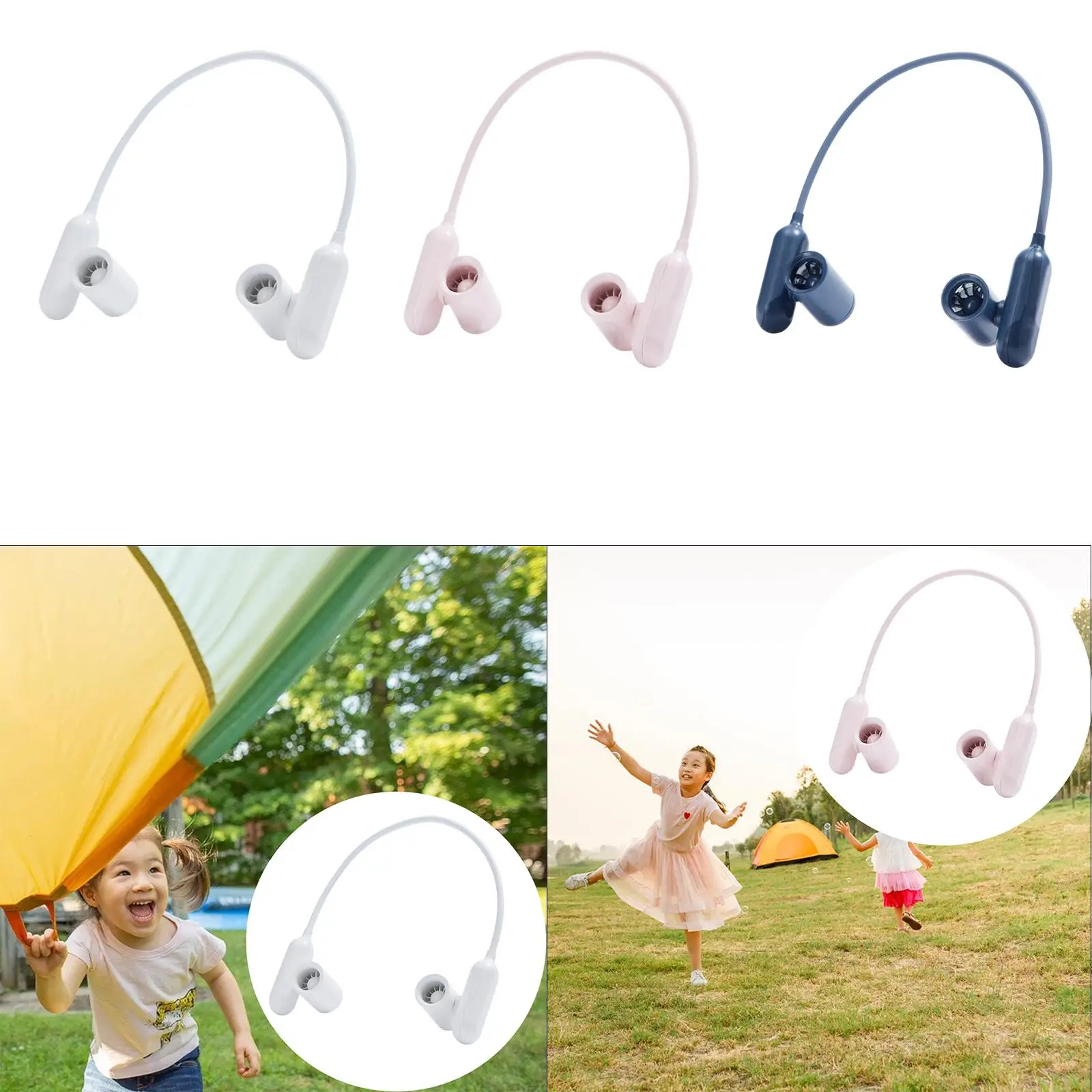 Neck Hanging Fan Utility Lightweight Leafless Portable Wearable Personal Fan for Cycling Camping Hiking Outside Activities Home