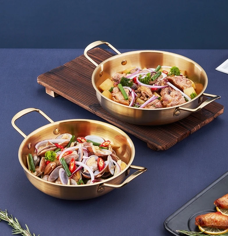 Kore Ordusu Küçük tencere Deniz Ürünleri Kuru Pot Lamian Erişte Pot Pişirme Pot Paslanmaz Çelik Anında Erişte Pot Çift Kulak çorba tenceresi