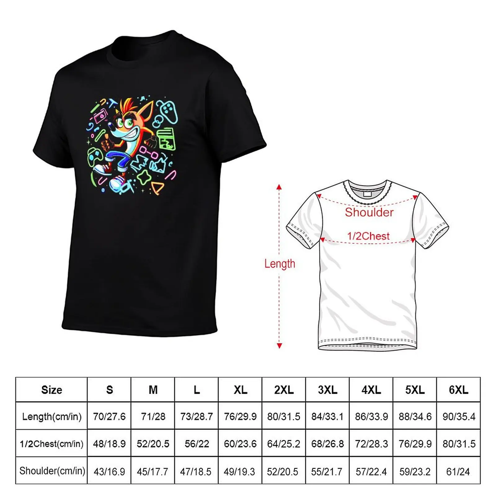 Neon Crash T-Shirt Large Size Loose Casual Tee T-Shirt