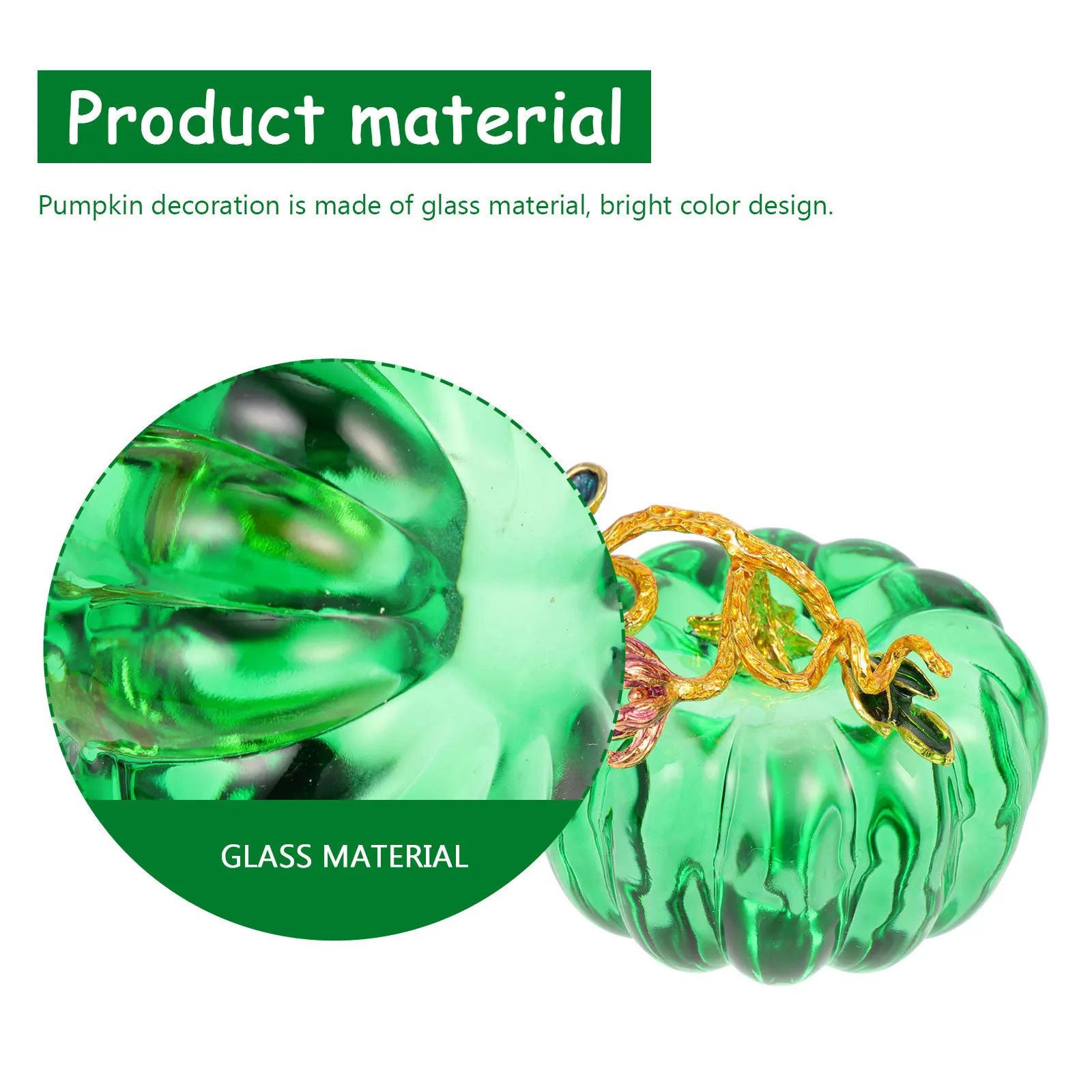 

Glass Pumpkin Decor Tabletop Scene Layout Crystal Small Pumpkin Room Decor Adornment Fake Pumpkins Table Figurine