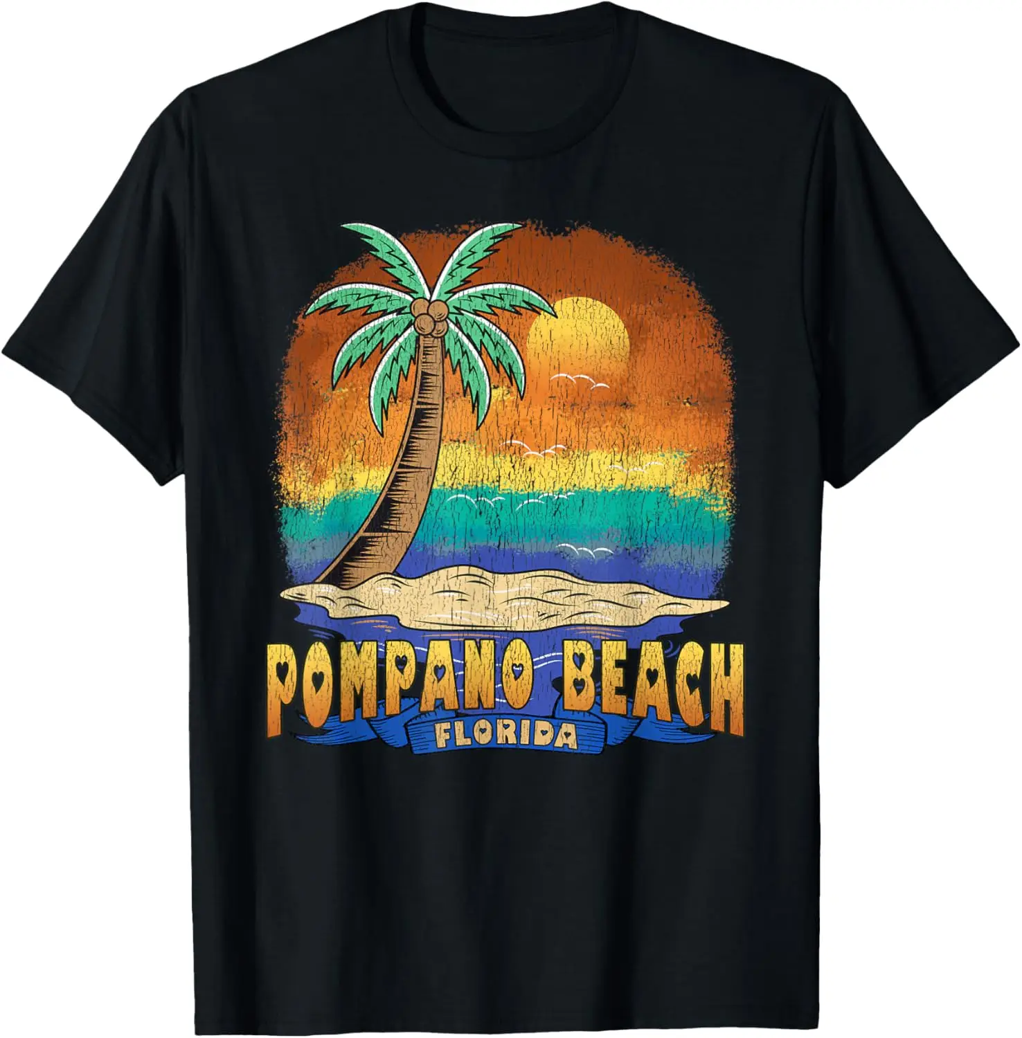 POMPANO BEACH FLORIDA | Vintage Distressed Souvenir T-Shirt