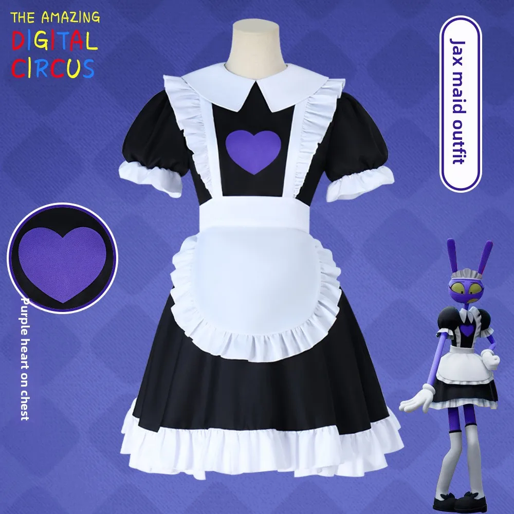 

Jax Cosplay Costume Wig The Amazing Digital Maid Outfit - Complete Set with Props | Halloween, Carnival & Dress-Up Parties
