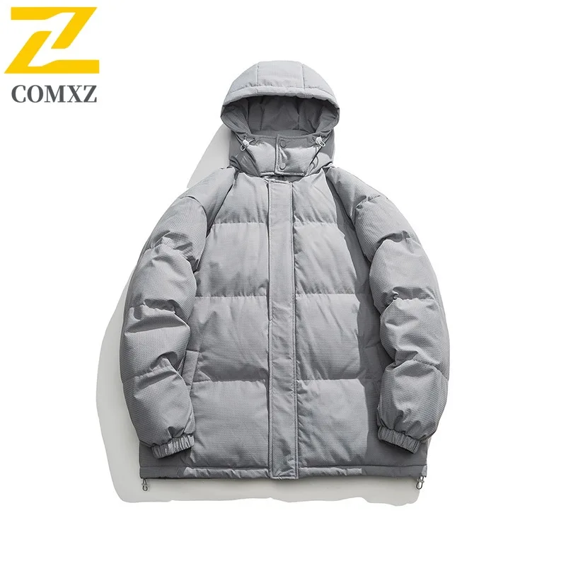 COMXZ 2025 Waterproof Down Cotton Jacket Men New Autumn Winter American Fashion Fleece Lined Thick Parka Warm Coat windbreaker