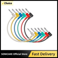SONICAKE Guitar Patch Cable 6 Packs Colorful Instrument Cables for Effect Pedals TS 1/4\