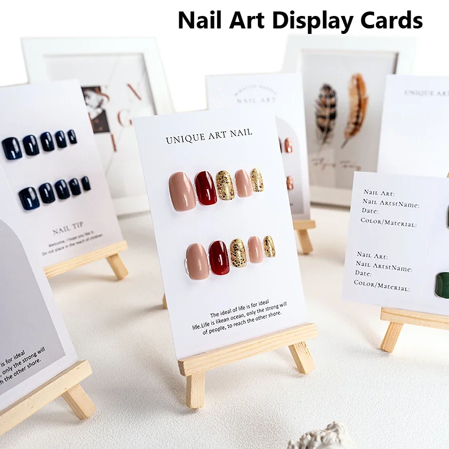 

4PCS Press-On Nail Art Photography Background Display Cards Manicure Props for Photoshoots