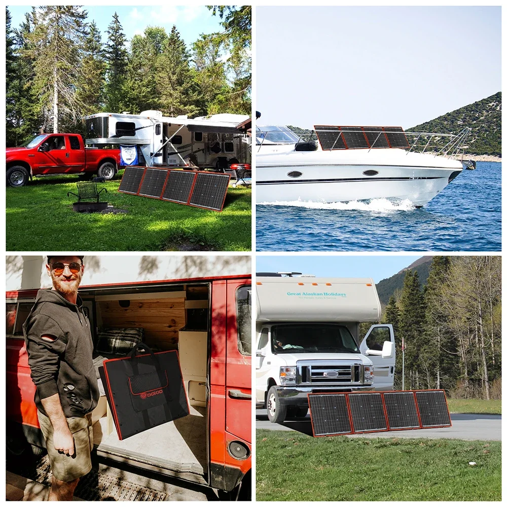 رائجة البيع Dokio New18V 300 واط 320 واط مرنة قابلة للطي في الهواء الطلق الألواح الشمسية المحمولة التخييم للسفر قارب RV سيارة الاستخدام المنزلي #5