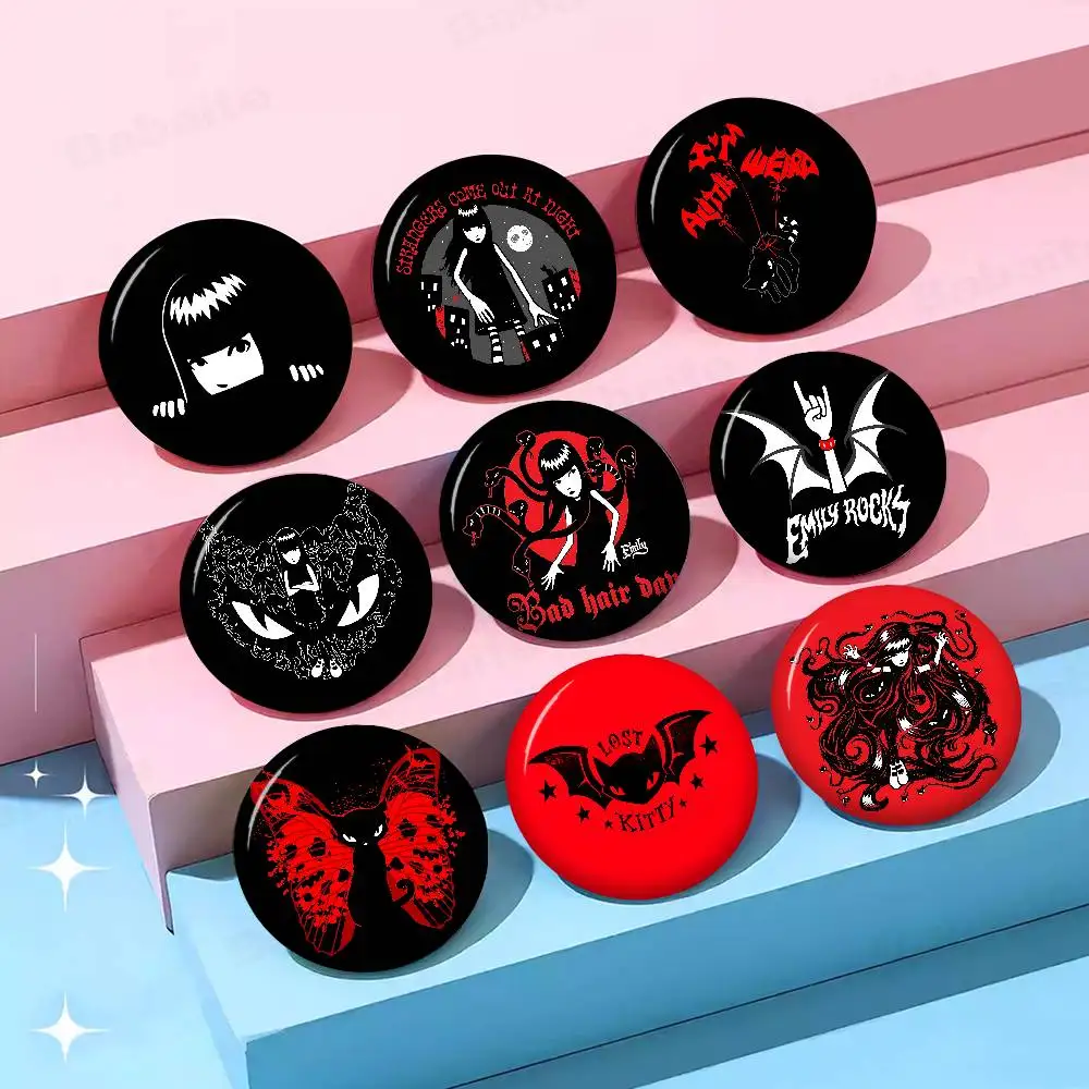 Comics E-Emily The S-Strange 58mm Handmade Brooch Cartoon Cosplay Badge on Backpack Jewelry Accessories Gifts
