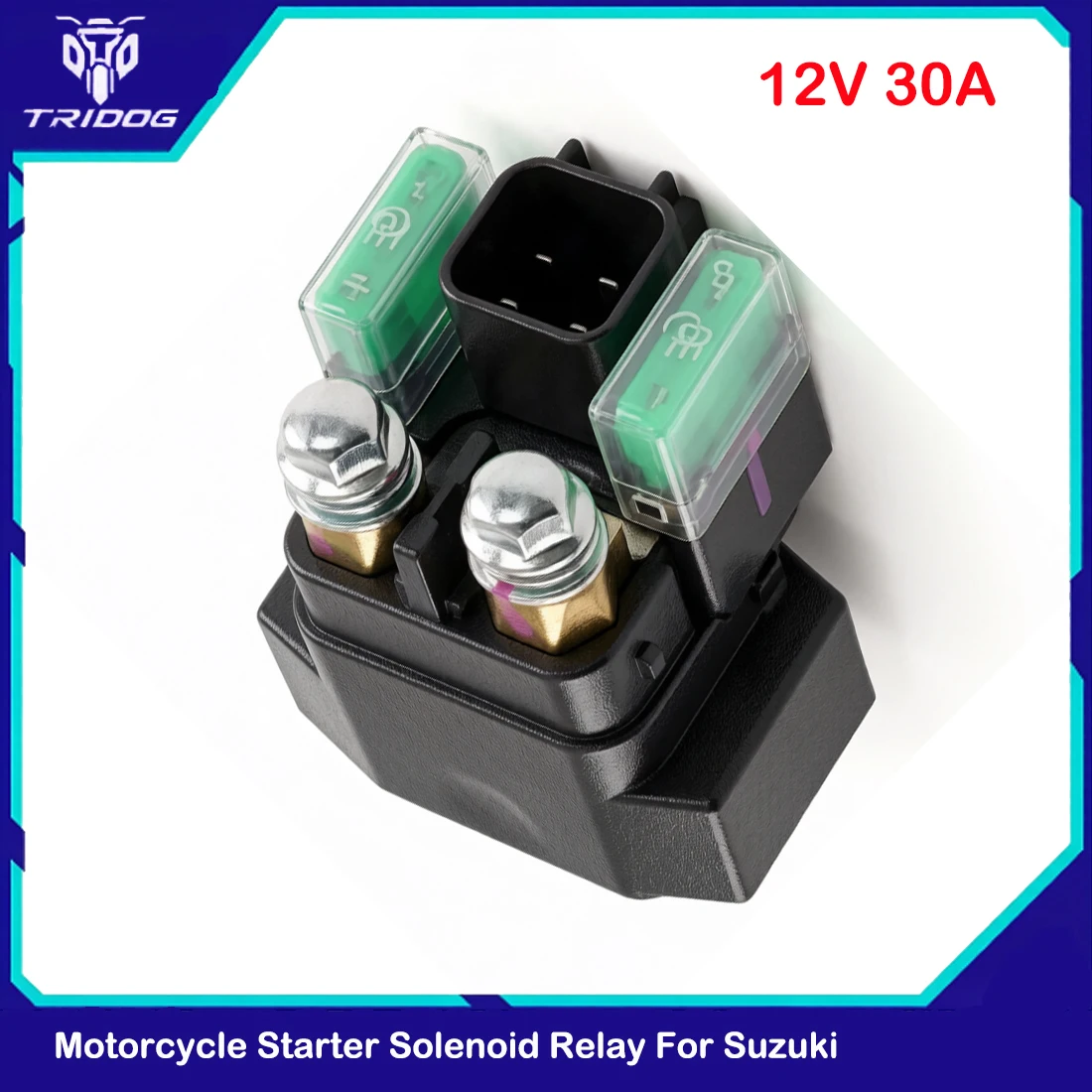 30A 12V Motorcycle Starter Solenoid Relay for Suzuki LT-F250 Quad Runner Ozark 2002-2014 LT-Z250 Quadsport 2004-2010