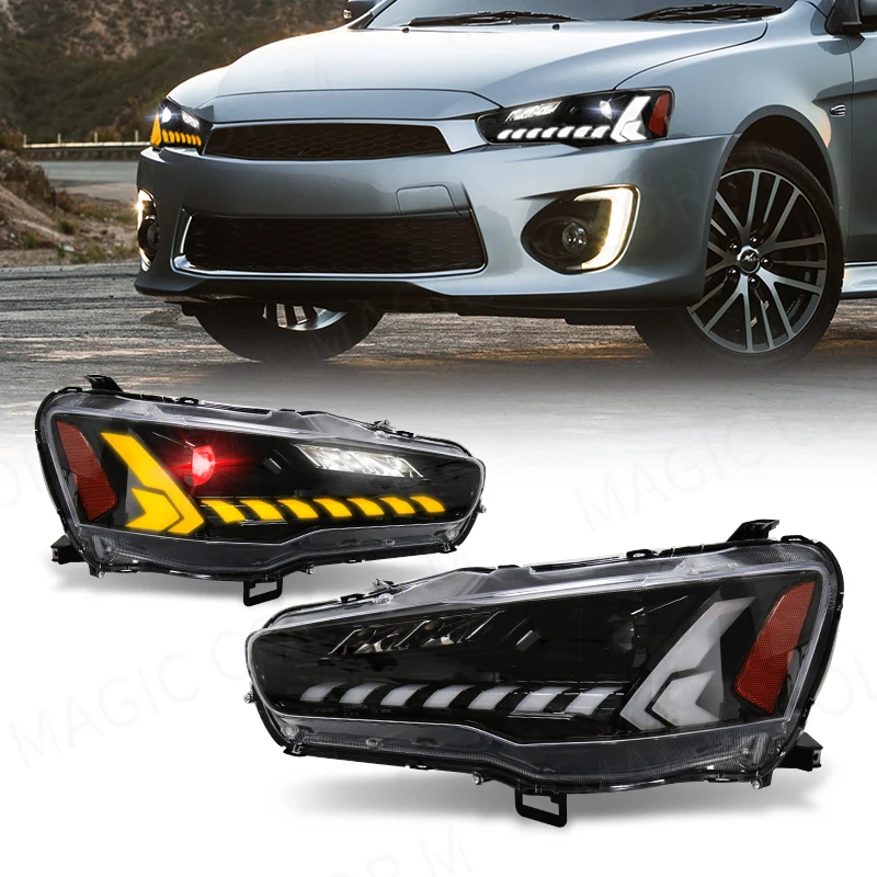 

Car Accessories Front Bumper Led Headlight Devil Eye Turn Signal For Mitsubishi Lancer EVO-X 2008-2016