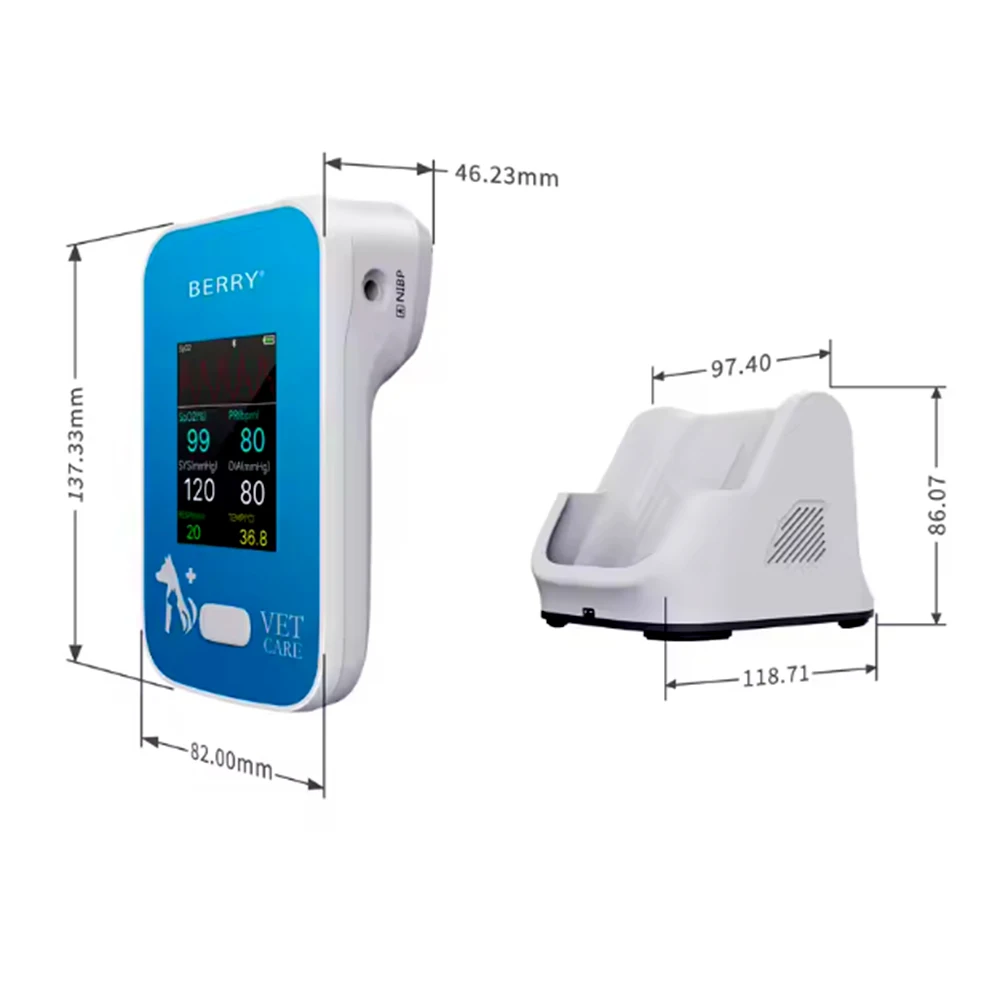 Bluetooth Pet Vital Station AM6200 animal monitor Adjustable High Low Alert For All Physiological Parameters