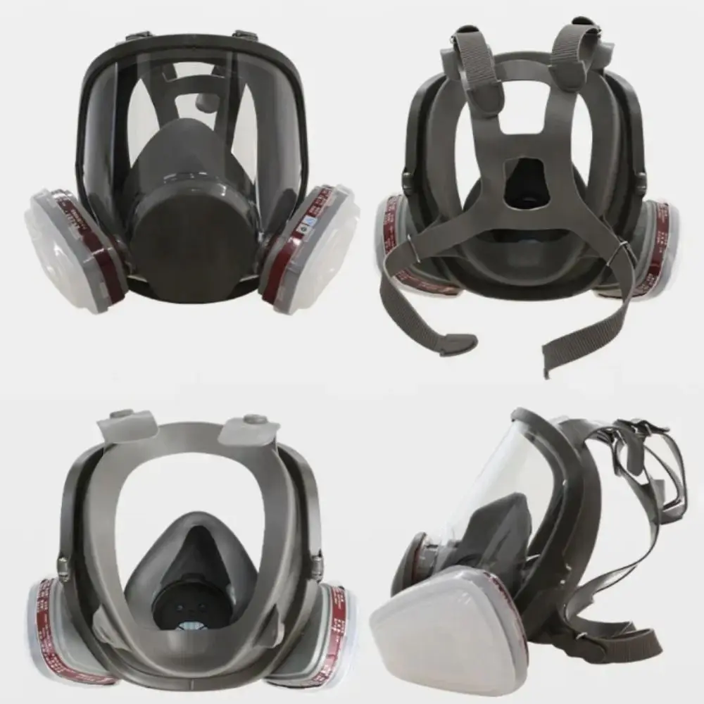 7 In 1 Set Industrial Mask Silicone Mask Dust Filter Full Face Mask Large View Full Facepiece Spray Paint Respirator