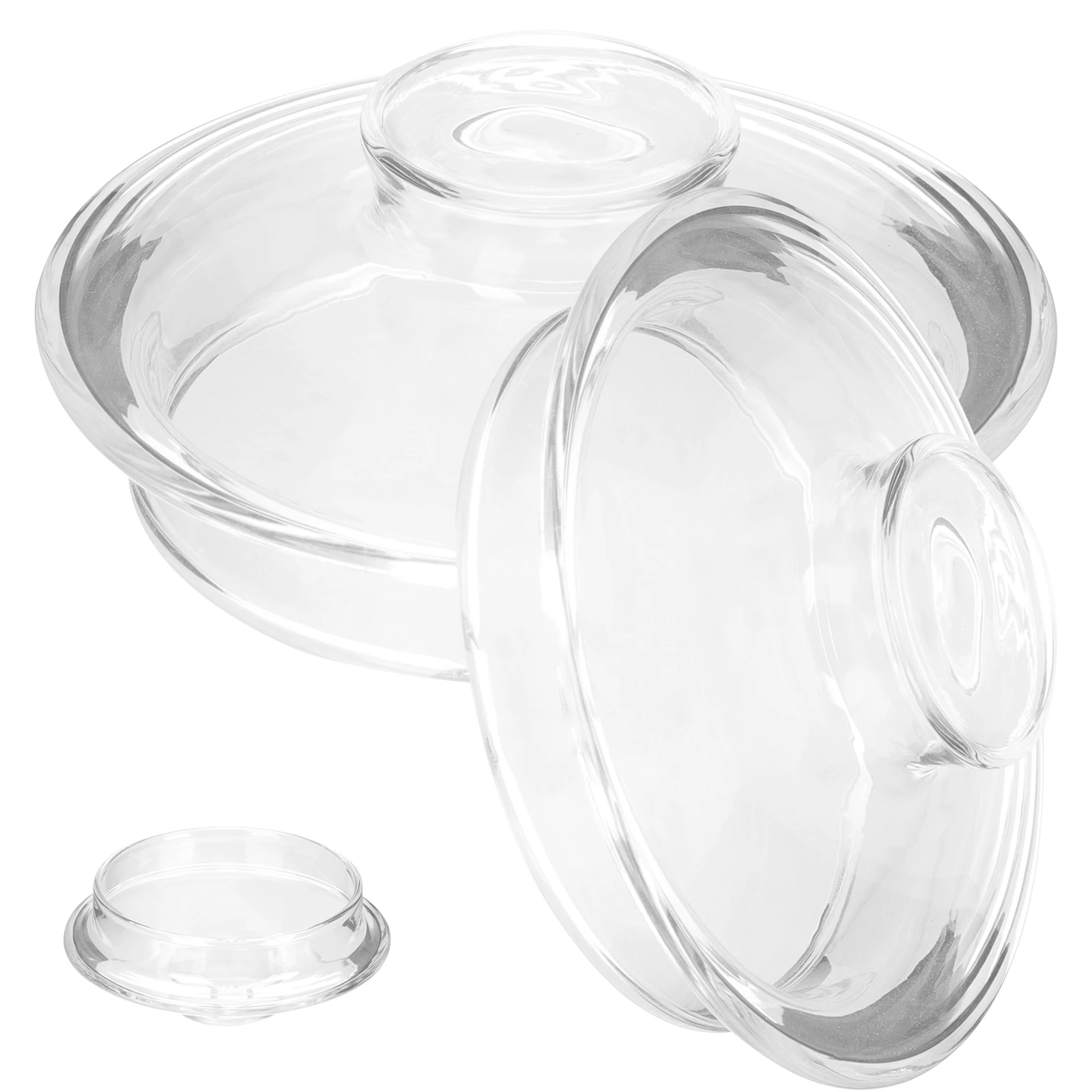 2 Pcs Glass Teapot Lid Kettle Replacement Household Accessory Cup Lids for Pots