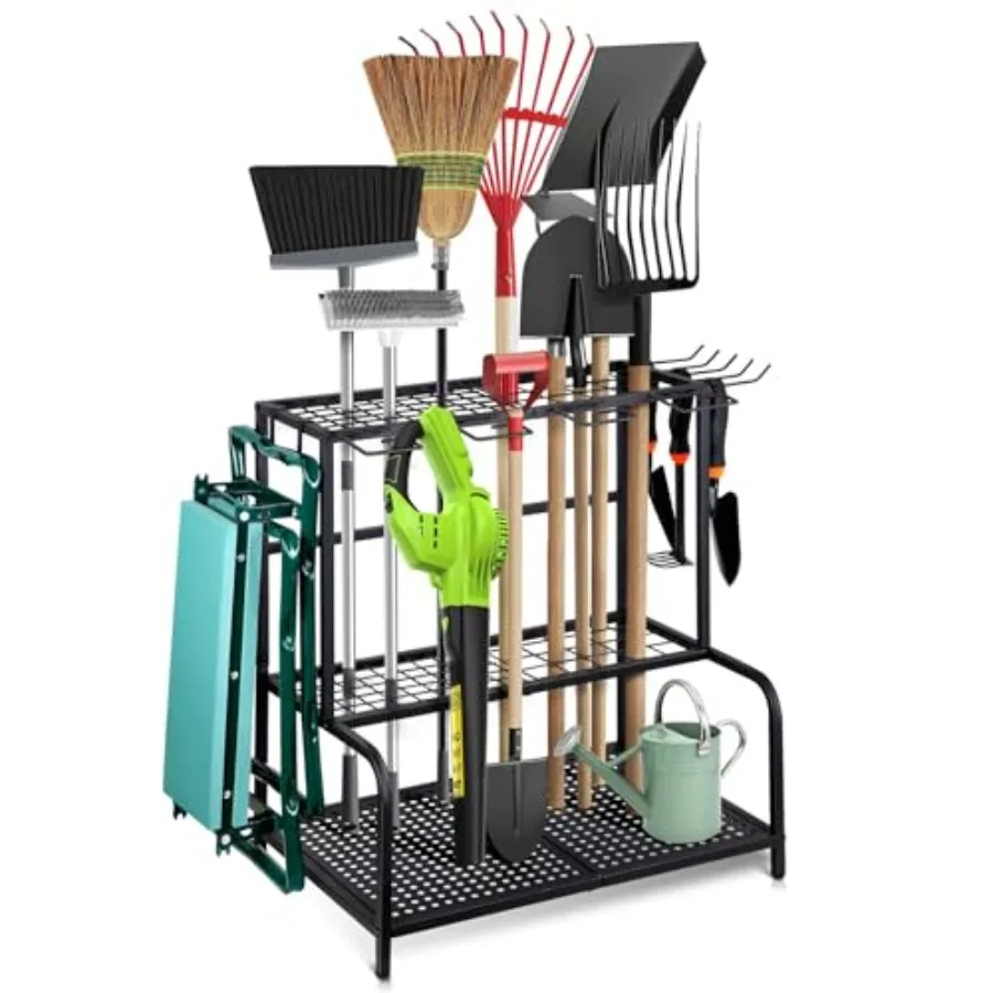 

Garden Tool Organizer Large Yard Tool Tower Rack for Garage Organization and Storage Gardening Tool Stand for Shed or Outdoor M