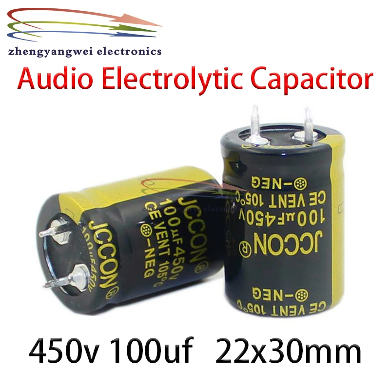 

20pcs 22x30mm 450v100uf black Audio Electrolytic Capacitor For Hifi Amplifier Low