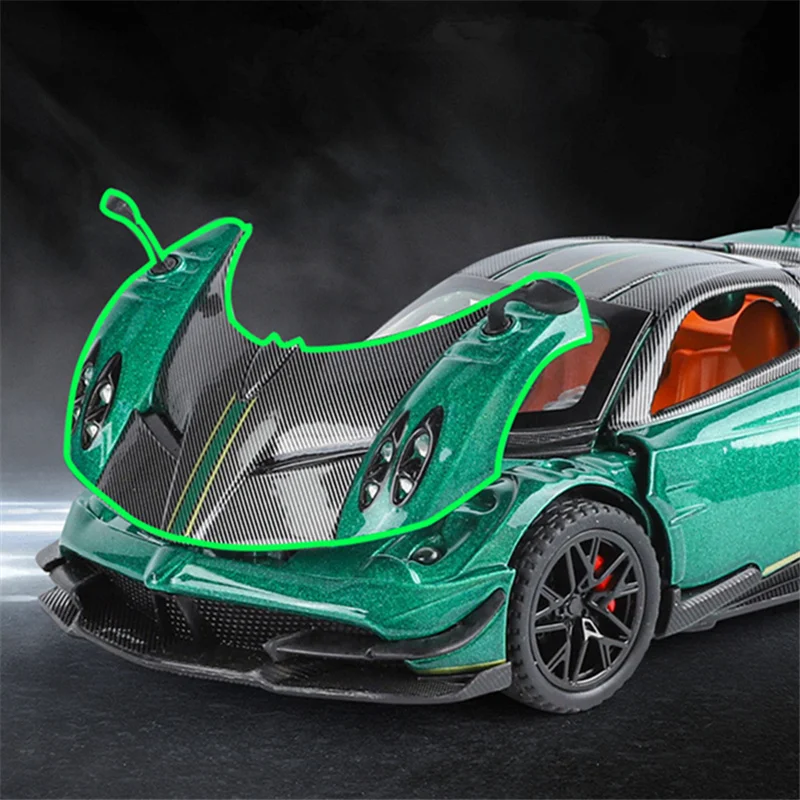 1:32 Pagani Huayra BC Legering Sport Model Diecast Metal Racewagen Voertuigen Model Simulatie Geluid Licht Collectie Kinderen Speelgoed Gift