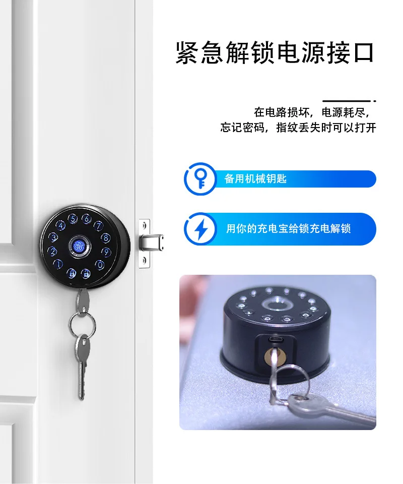 Imagem -03 - Automático Inteligente Deadbolt Door Lock Bloqueio Digital Impressão Digital Teclado Físico Cartão Pincode Controle de Voz Alexa Google Home