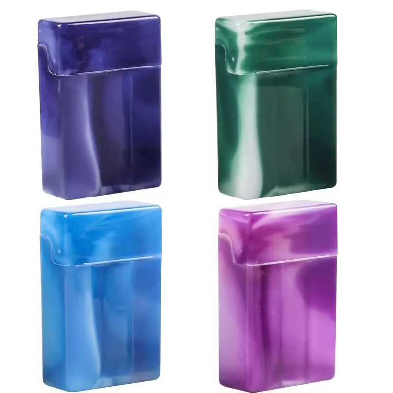 1PC Portable Plastic Cigarette Case With Compartments Cigarette Case Box Cigarette Storage Box Holder Random Color