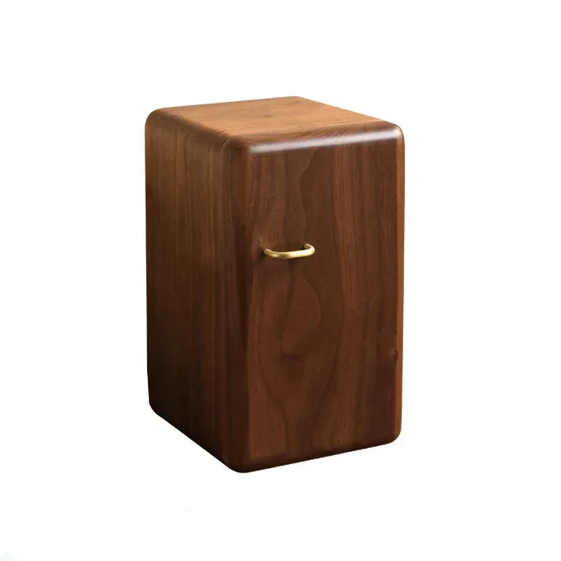 New Arrivals Walnut Wood Jewelry Box Earrings Necklace Bracelet Large Capacity Storage Bins Magnetic Suction Door Brass Handle