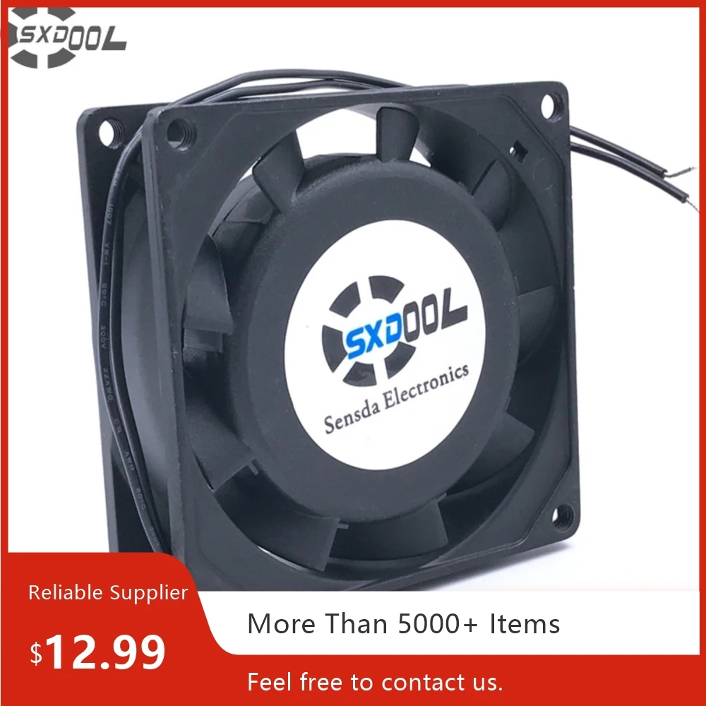 SJ80025HA2 AC Fan 80x80x25mm 8025 Compact 220/240V : (2600RPM, 32dBA) Double Ball Bearing for Server, Inverter, Chassis