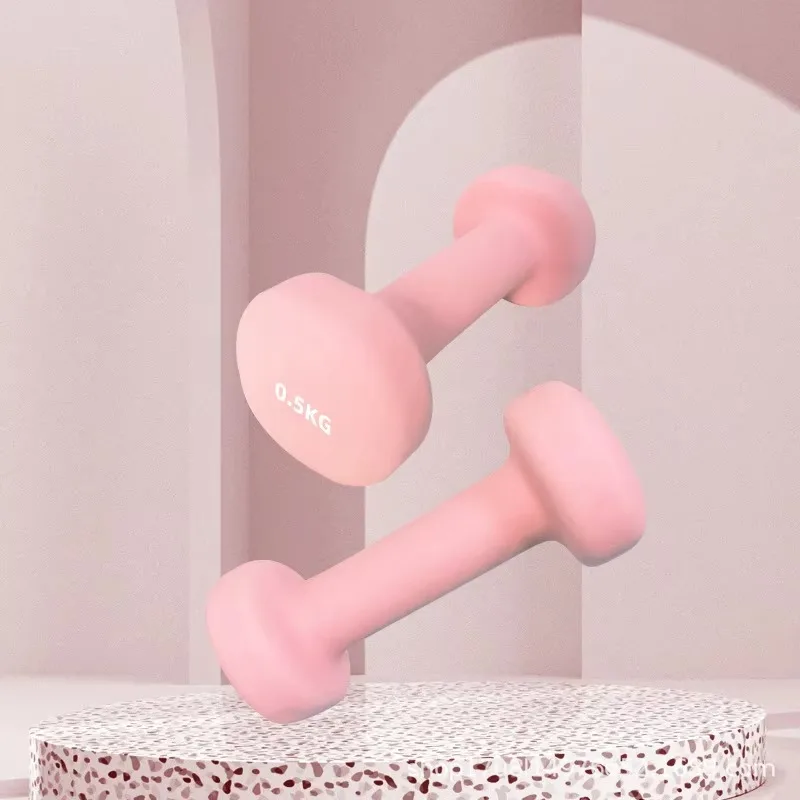 Massive Hanteln mit flachem Kopf aus Gusseisen – mattierte beschichtete Oberfläche, bequemer Griff für Heimübungen, Yoga- und Fitnesstraining